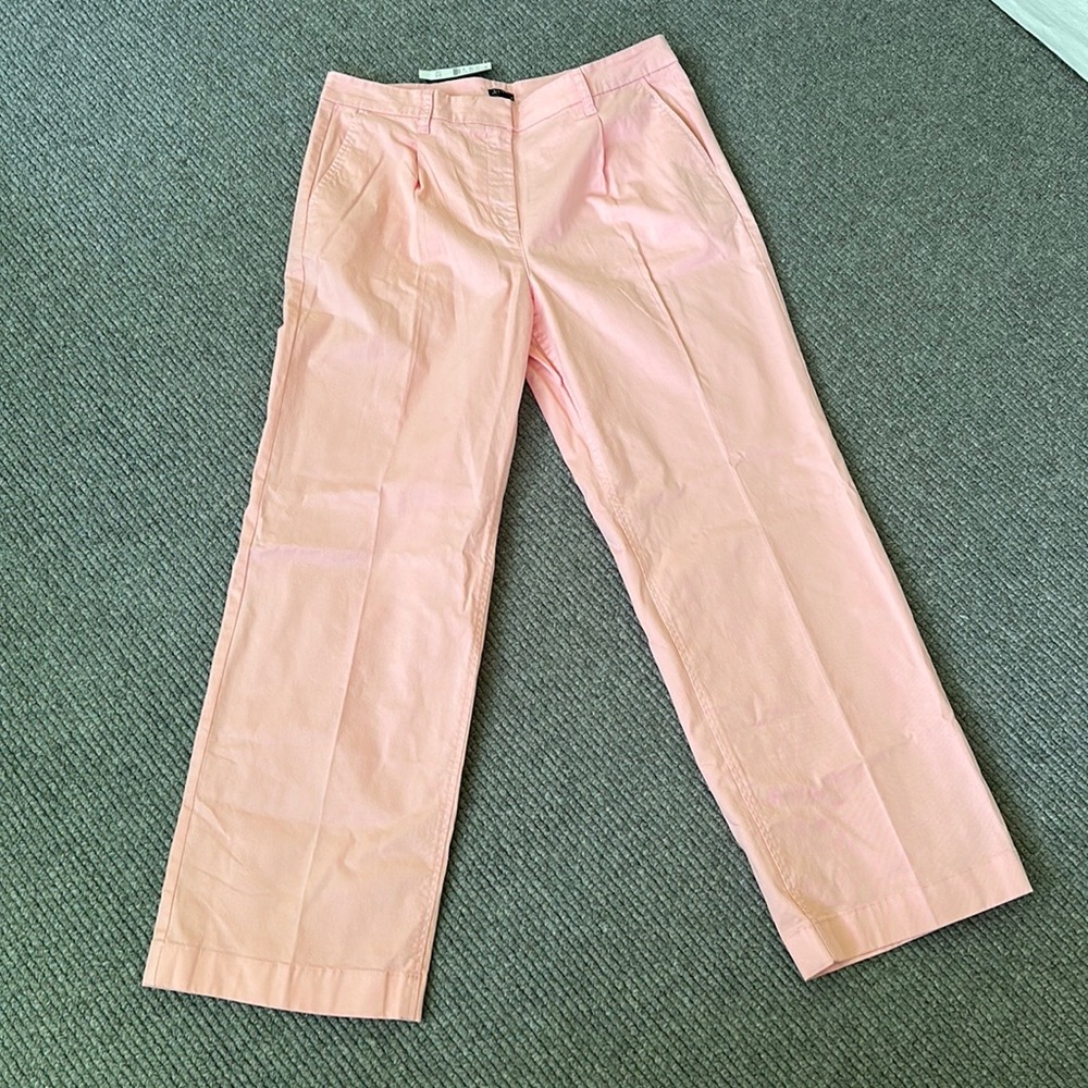 J.Crew, NWT Capeside, pleated chino pants, light pink. Size 12.